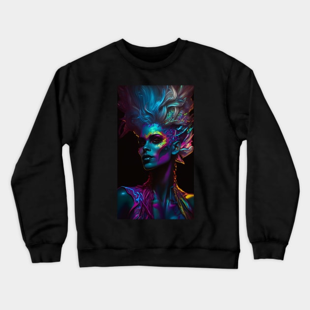 Psychedelic Drag Queen Crewneck Sweatshirt by PenguiQueer